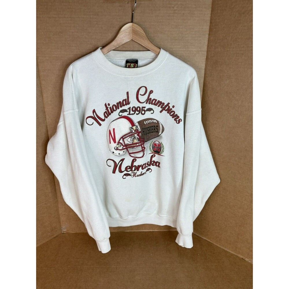 Vintage Nebraska Huskers 1995 National Champions Crewneck Sweatshirt, XL, TSI,